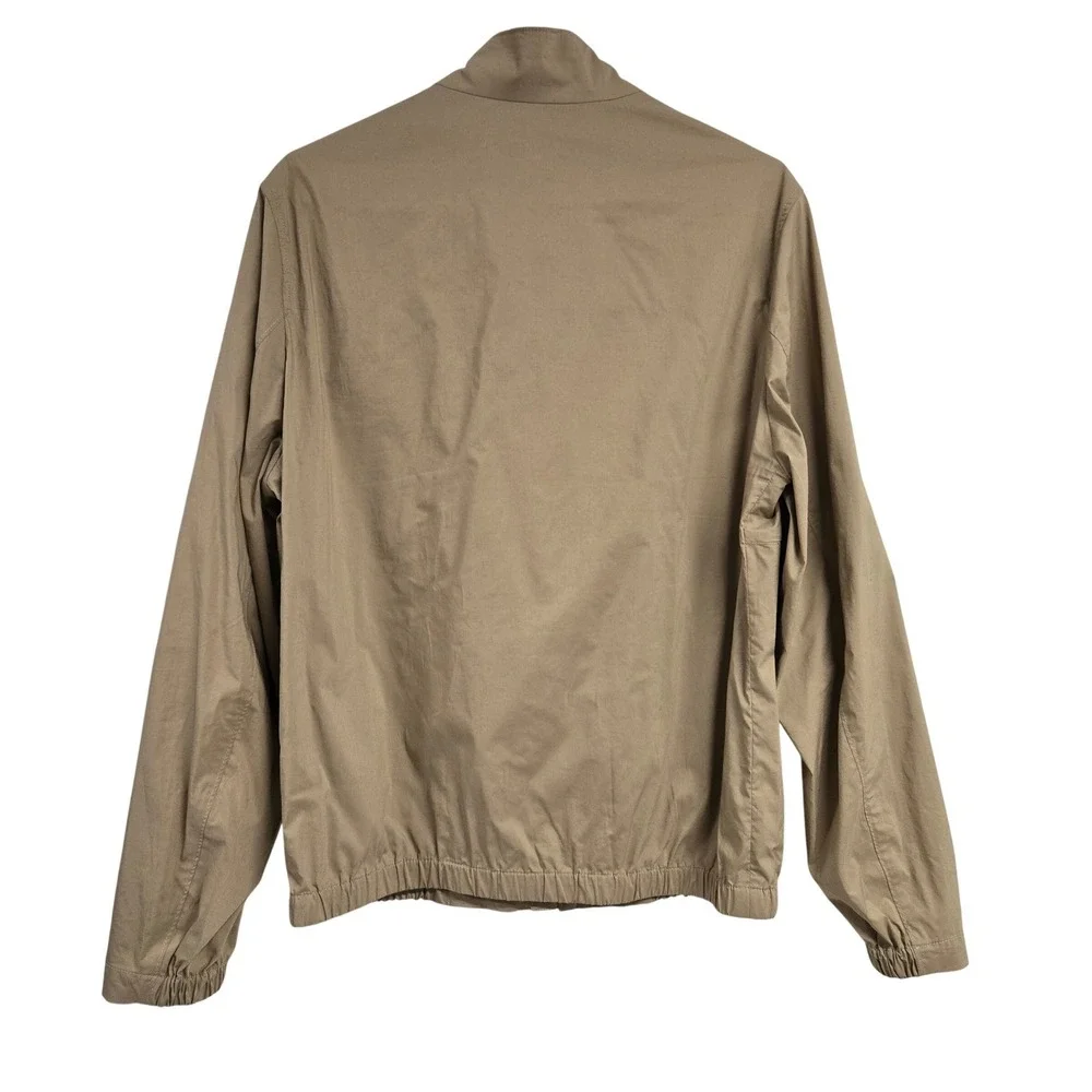 MNG Man Full Zip Bomber Jacket Mock Neck Tan Cotton Blend Mens‎ Size Medium